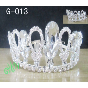 Neue Mode Königin Krone Trendy Hochzeit Kristall Glitter Silber Tiara Schmuck